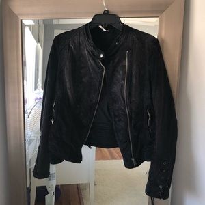 FREE PEOPLE velvet moto jacket